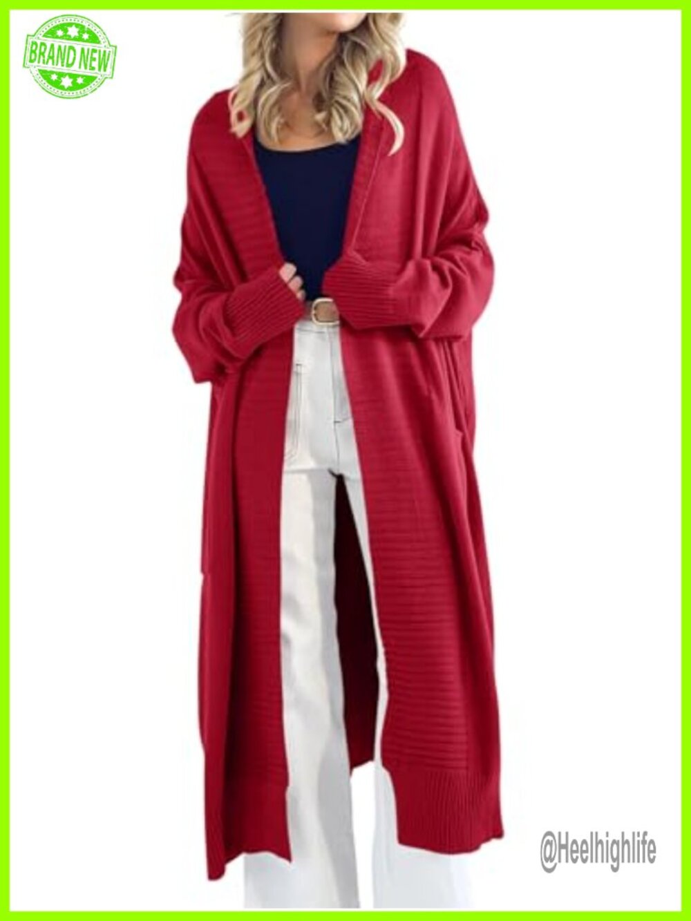 Womens Long Chunky Knit Cardigan Oversized Open Front Duster Sweater Coat